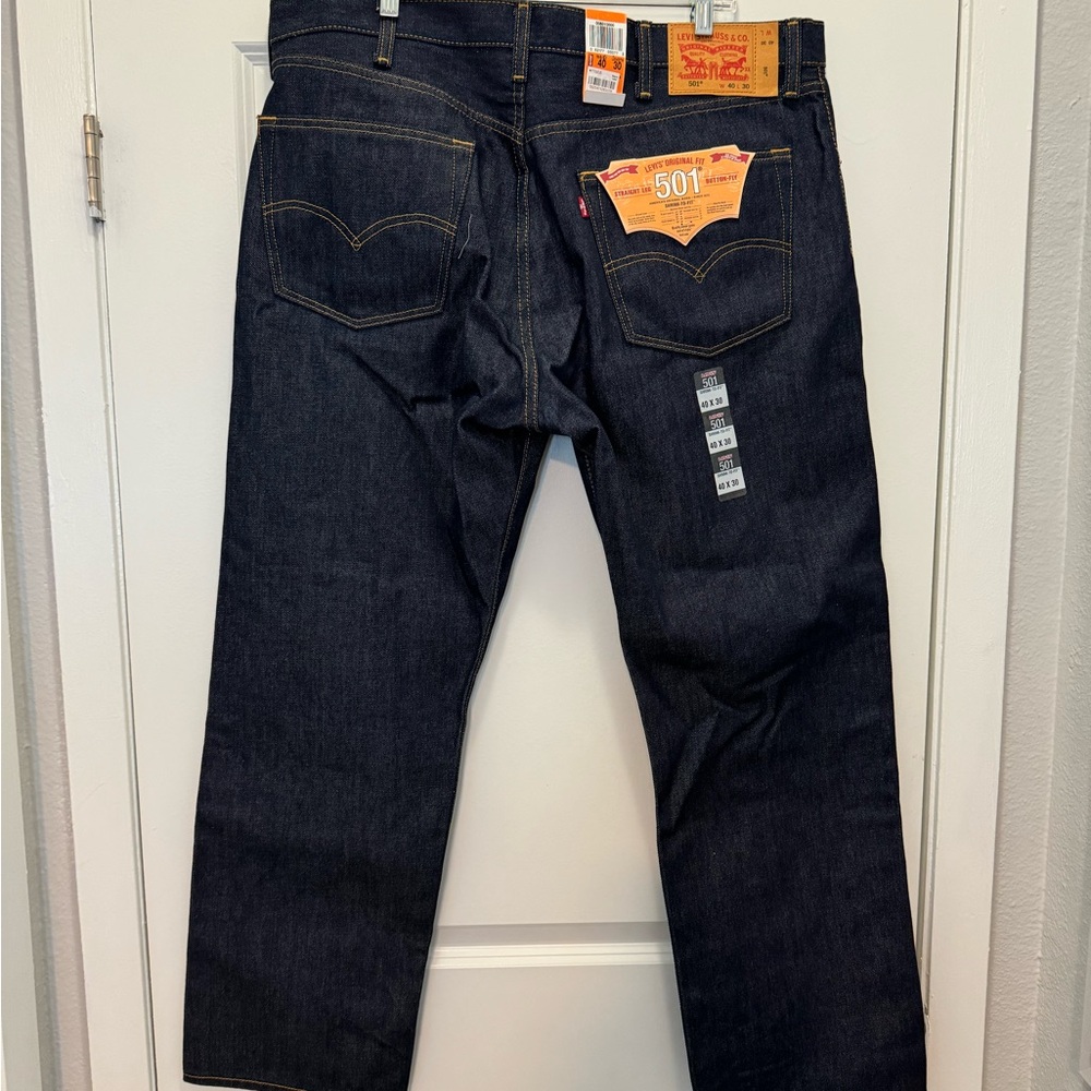 Levi's 501 Original Shrink to Fit Jeans Blue Button Fly - Picture 3 of 12